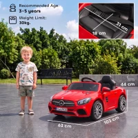 AIYAPLAY Mașină Electrică pentru Copii Mercedes-Benz SL500 12V cu Telecomandă 2,4 G, 2 Motoare, Suspensie, Pornire Blândă, Roșu(m-3)