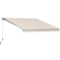 Outsunny Markise Sonnendach Sonnenschutz, wetterbeständig, 2,95 m x 2,5 m, Cremeweiß(m-11)
