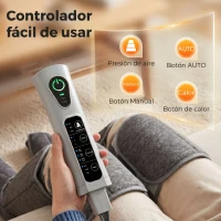 HOMCOM Masajeador de Piernas con Calor y Compresión 3 Modos Automáticos y 3 Intensidades Gris(m-7)