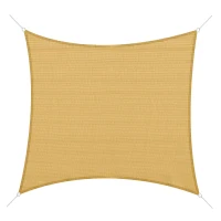Outsunny Toldo Vela Cuadrado 3x3 m Vela de Sombra para Jardín Patio Terraza HDPE Anti UV y Transpirable Color Arena(m-1)