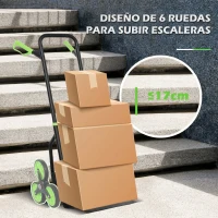 DURHAND Carretilla Plegable para Escalera con Ruedas Carga 120kg Carretilla de Mano Portátil para Entrega Almacenes Verde(m-5)
