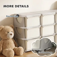HOMCOM Kids Storage Unit, with Nine Drawers - Cream(m-7)