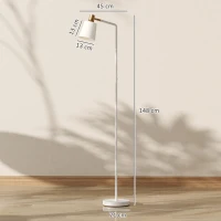 HOMCOM Modern Standing Lamp, Floor Lamp with 350° Rotatable Head for Living Room, White(m-3)