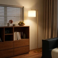HOMCOM LED Floor Lamp with Remote Control - Gold Tone(m-9)