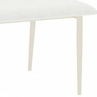 HOMCOM Eetkamerbank zonder armleuningen, linnenlook stof, keukenbank met rugleuning en metalen poten, beige(m-13)