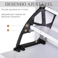 HOMCOM Armário de Sapatos Moderno Sapateira para Corredor Entrada com 6 Prateleiras de Armazenamento Espaço de Exibição 60x26x124cm Branco(m-6)