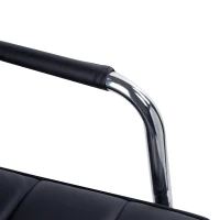 HOMCOM Bürostuhl im Retrodesign, höhenverstellbar, 5 Rollen, 52,5 cm x 54 cm x 99 cm, Schwarz(m-8)