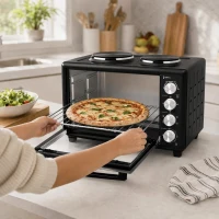 HOMCOM 36L cuptor mini cu 2 plite, cuptor electric de masă cu ventilare, 90–230 °C(m-5)