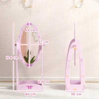 AIYAPLAY Kids Full Length Mirror, 360° Rotating Children Standing Mirror with Storage Shelf, Pink(m-3)