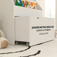 AIYAPLAY Bibliotecă pentru copii cu vârsta între 3-8 ani, cu 3 rafturi și sertar inferior, din MDF, 62,5x30x70 cm, alb(m-9)