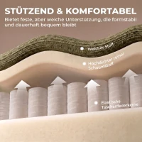HOMCOM 3-Sitzer-Sofa, abgerundet und rahmenlos, mit großzügiger Sitzfläche, dick gepolstert, keine Montage, Dunkelgrün(m-5)