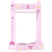 AIYAPLAY Kids Clothes Rail with Two Shelves, for 3-8 Years, Pink(m-1)