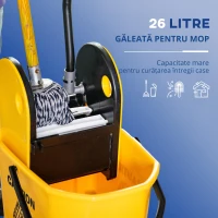 Homcom Galeata Mop cu Carucior si storcator 90×44×36 cm(m-7)