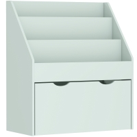 AIYAPLAY Bibliothèque pour enfants Multi-Rangement avec 3 niveaux d'étagères et un tiroir, 62,5L x 30l x 70H cm, vert