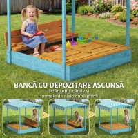 AIYAPLAY Loc Nisip Copii 3-6 Ani, cu Copertină și Scaune Pliabile, Albastru(m-4)