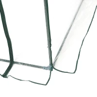 Outsunny Walk-in Polytunnel Greenhouse with Roll-up Door Transparent Tunnel Greenhouse with Steel Frame and PVC Cover, 2.5 x 2m(m-7)