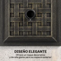 Outsunny Base para Sombrilla de Jardín Peso Neto 9 kg Soporte de Parasol Apto para Mástil de 38mm/48mm para Terraza Patio Exterior Ø44x32 cm Bronce(m-6)
