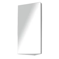 HOMCOM Stainless Steel Wall mounted Bathroom Corner Mirror Storage Cabinet Single Door 300mm (W)(m-10)