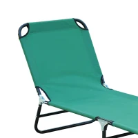 Outsunny Bain de soleil chaise longue pliante inclinable en tissu Oxford pour plage camping piscine 188 x 56 x 28 cm vert foncé(m-13)