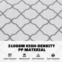 Outsunny Reversible Outdoor Rug with Carry Bag, Waterproof Plastic Straw Mat for Garden, Deck, RV, Picnic, Beach, Camping, 182 x 274cm, Grey(m-4)