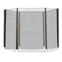 HOMCOM Red de Seguridad de Reemplazo para Trampolín Ø244 cm con Puerta con Cremallera para 6 Postes Rectos Ø244x180 cm Negro(m-10)
