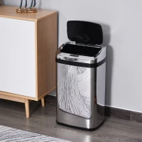 HOMCOM 30L Stainless Steel Motion Sensor Lid Bin - Silver Tone(m-10)