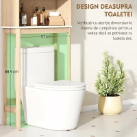 HOMCOM Dulap de Baie deasupra WC-ului cu 2 Uși și Raft Deschis, 66x25x168 cm, Stejar(m-4)