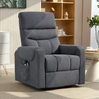 HOMCOM Sillón Levanta Personas con 8 Punto de Masaje Reposapiés Mando a Distancia y Bolsillo Lateral 83x92x110 cm Gris(m-10)