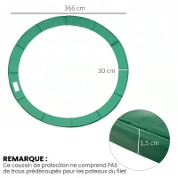 COUVRE-RESSORT TOILE BACHE A RESSORTS COUSSIN POUR TRAMPOLINE 12FT 366CM NEUF 24(m-3)