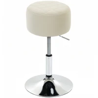 HOMCOM Bar Stool Adjustable Swivel Chair Velvet-Feel Seat 1 Piece, Beige(m-1)
