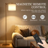 HOMCOM LED Floor Lamp with Remote Control - Gold Tone(m-6)