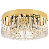 HOMCOM Crystal Chandeliers with 160 Crystal Pendants, 6-Light Ceiling Light for Living Room, Bedroom Dining Room, Gold Tone(m-1)