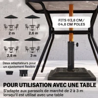Outsunny Zonneschermvoet 9 kg schermvoet zonneschermstandaard 38/ 48 mm hars brons(m-4)