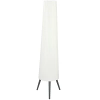 HOMCOM Dimmable Tripod Floor Lamp with Foot Switch, Nordic Standing Lamp with Fabric Shade, 153cm, White and Grey(m-1)