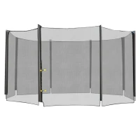 HOMCOM Red de Seguridad de Reemplazo para Trampolín Ø366 cm con Puerta con Cremallera para 8 Postes Rectos Ø366x180 cm Negro(m-11)