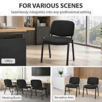 HOMCOM Meeting Chair, Stackable Ergonomic Office Chair with Padded Seat, Curved Backrest for Conference Room, Black(m-7)