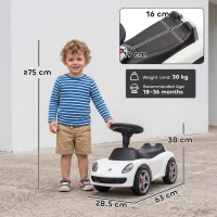 AIYAPLAY Ride on Car, Porsche Licensed Toddler Push Car with Horn, Headlights, Sound and Steering Wheel for 18-36 Months, White(m-3)