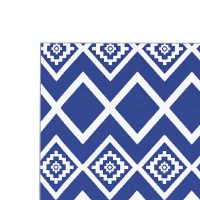 Outsunny Plastic Straw Reversible RV Outdoor Rug with Carry Bag, 182 x 274cm, Blue and White(m-13)