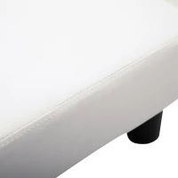 HOMCOM Taburet dreptunghiular tapițat cu piele ecologică albă, ideal pentru living și hol, 40x30x24 cm(m-8)