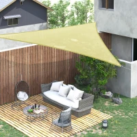 Outsunny Voile d'ombrage Triangulaire Grande Taille 6 x 6 x 6 m Polyester imperméabilisé Haute densité 160 g/m² Sable(m-10)