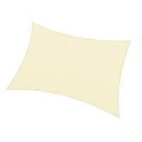 Outsunny Toldo Vela Rectangular 4x3 m Vela de Sombra para Jardín Patio Terraza HDPE Anti UV y Transpirable Color Crema(m-11)