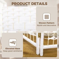 HOMCOM 6 Panel Folding Room Divider, Privacy Screen, Paravent Partition Separator for Living Room, Bedroom, White(m-6)