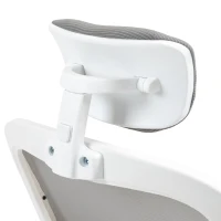 HOMCOM Cadeira de Escritório Giratória com Altura Ajustável Apoio para a Cabeça e Suporte Lombar Ajustáveis 58x63x115-125 cm Cinza(m-9)