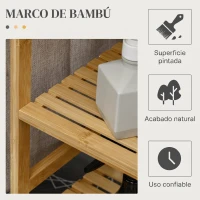 HOMCOM Cesto de Ropa Sucia 57,4L con Tabla de Planchar Soporte para Plancha 3 Estantes y Bolsa Extraíble 113x34x82 cm Natural(m-7)
