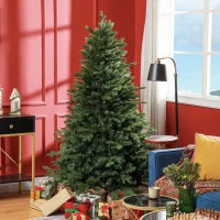 HOMCOM Kunstkerstboom 180 cm met 1821 vlamvertragende takpunten, inklapbare metalen standaard(m-2)