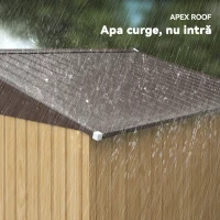 Outsunny Magazie de grădină 4,9 m² din oțel, cu ușă dublă glisantă și acoperiș înclinat, maro deschis(m-7)