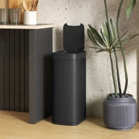 HOMCOM 50L Sensor-Mülleimer, berührungslos Küchenmülleimer mit Bewegungssensor, fingerabdruckresistent(m-7)