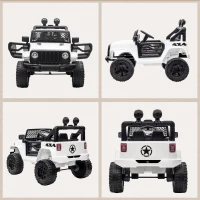 HOMCOM Voiture électrique Enfant Propulsion arrière 12 V 5 Km/h Max. télécommande Incluse Effets Lumineux sonores dim. 100L x 65l x 72H cm Blanc(m-8)