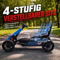 HOMCOM Elektrische skelter voor kinderen, 3-5 km/u, 2 snelheden, veiligheidsgordel, EVA-wielen, 3-8 jaar(m-6)