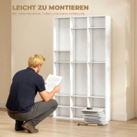 HOMCOM Regal für 835 CDs oder 500 DVDs, Blu-ray Medienregal mit 27 Fächern und 21 verstellbaren Einlegeböden, Weiß(m-7)